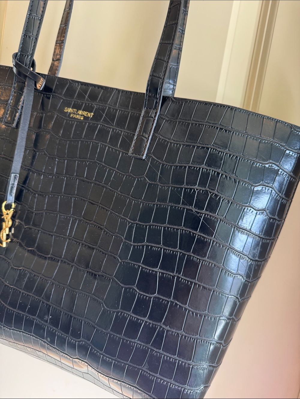 Mock Croc-Embossed Tote - Picture 5 of 7